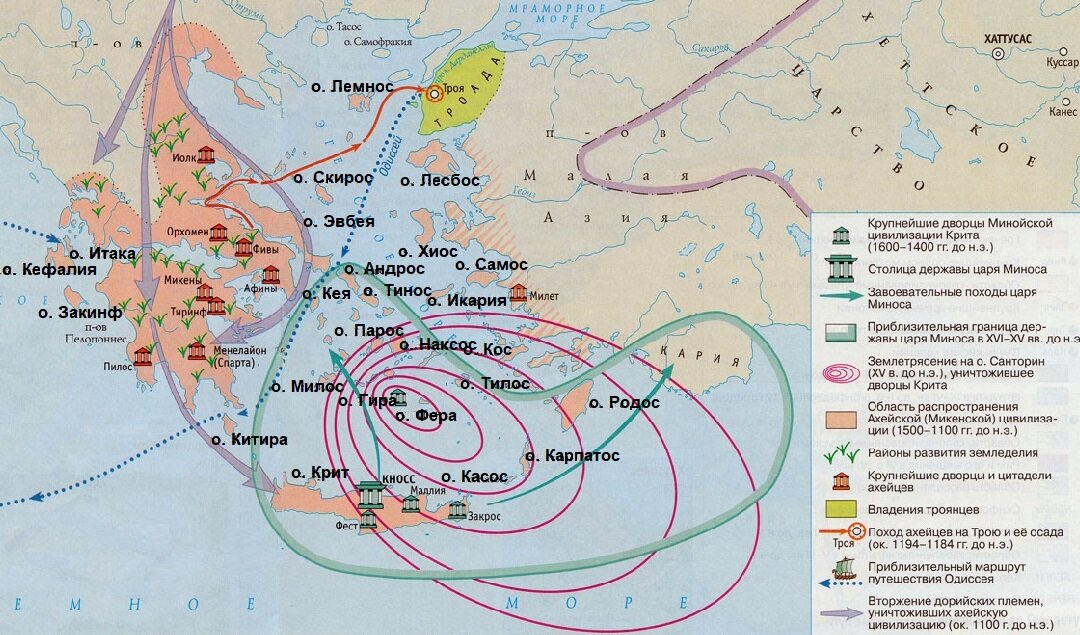 Минойская цивилизация карта