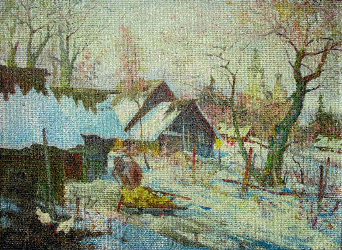 С. Артов "Подле Храма в Пушкино". Из личной коллекции автора канала