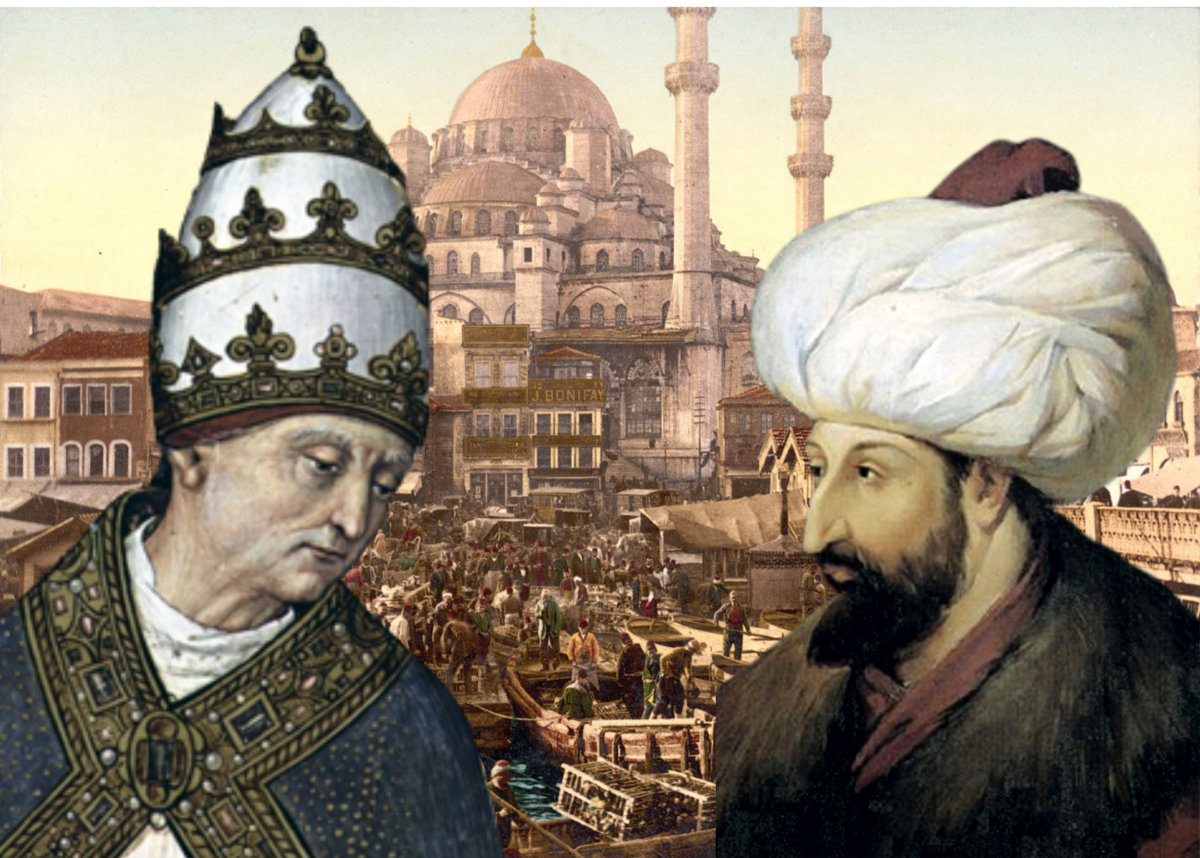 Pius II και Mehmed Fatih (κολάζ για το θέμα του άρθρου)