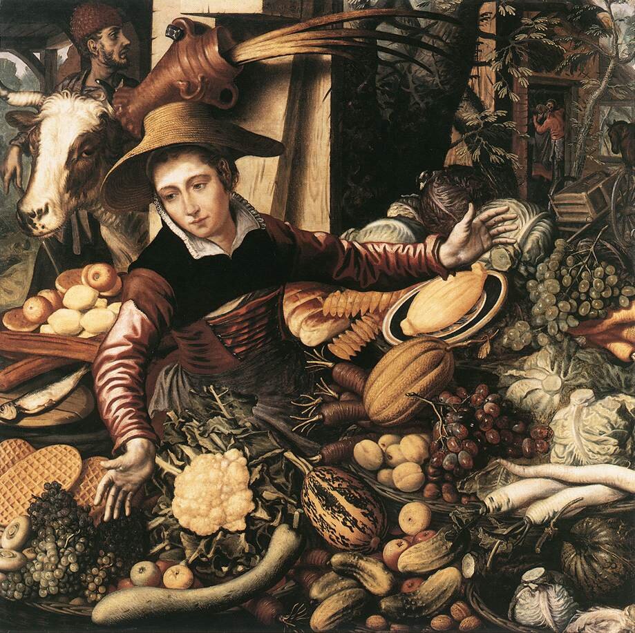 Питер Артсен — Продавщица с овощами (1567)