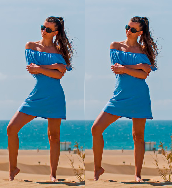 фигура исправлена так, что исчезли естественные складки ткани