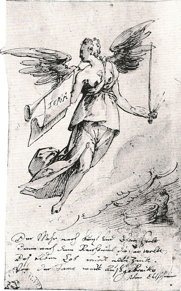 Набросок богини Фамы Adam Elsheimer Gesellschaft