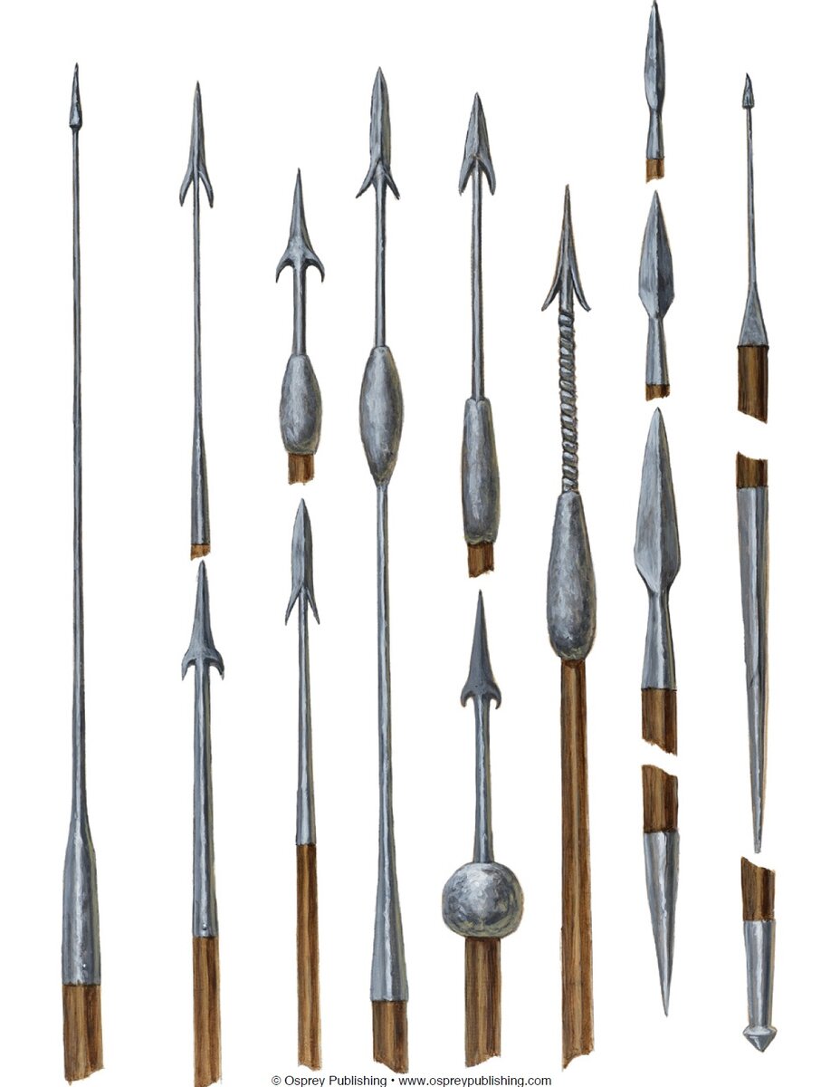 Наконечники и подтоки римских копий