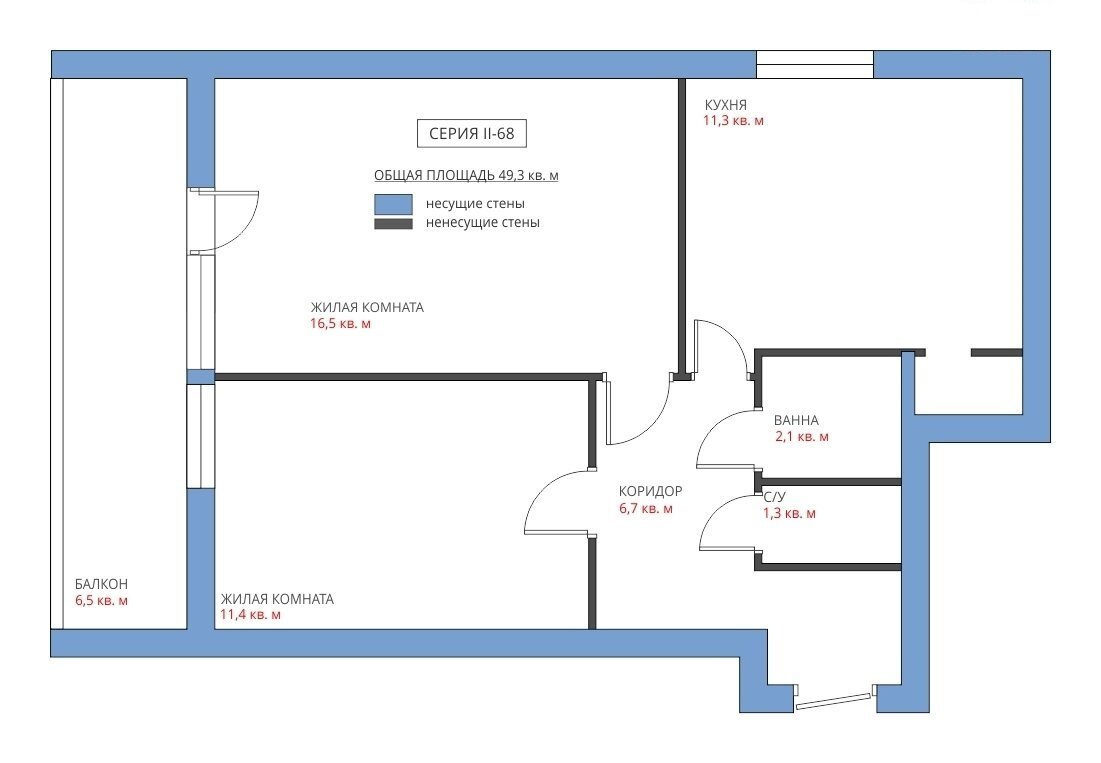 Квартиры ii 68. Перепланировка двушки II-68. Планировка п 68 двухкомнатная. П 68 планировки двушек. II-68 планировка двухкомнатной квартиры.