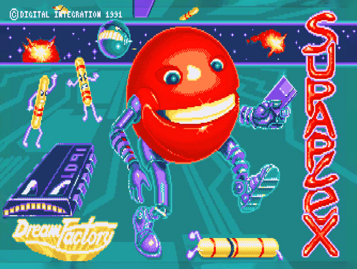 Заставка. Протагонист - колобок по имени Мёрфи с дискетным вирусом