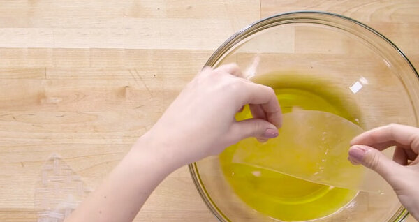 Пропитка рисовой бумаги в чае