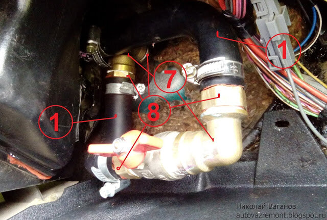 Как самостоятельно поменять кран отопителя на ВАЗ 2107