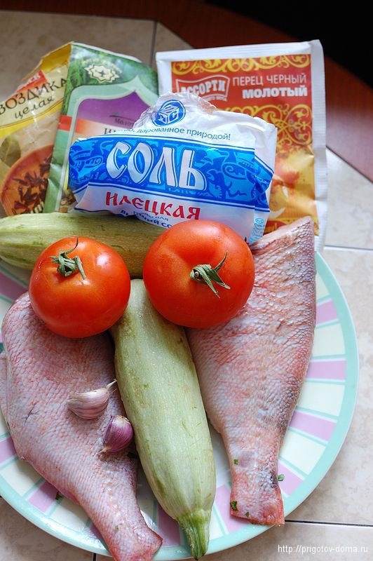Ингредиенты для запеченного морского окуня