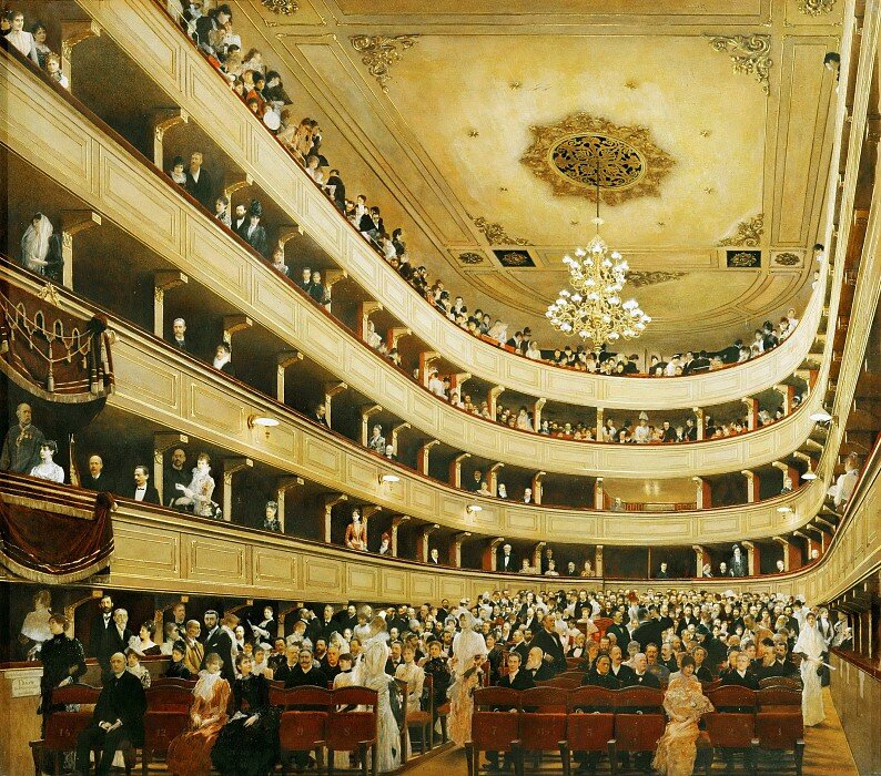 Зал старого дворцового театра в Вене. 1888