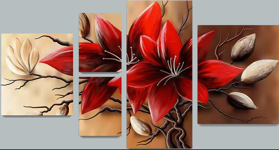 Модульная картина, состоящая из пяти сегментов