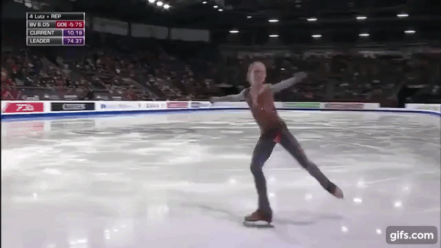 Это однократная тройка – ребро меняется с внутреннее на внешнее и обратно на внутреннее – конкретно этот пример с твиззлом спутать тяжело, но вот будь троек больше и скорость исполнения больше – вполне можно было бы перепутать (исполняет Александра Трусова)