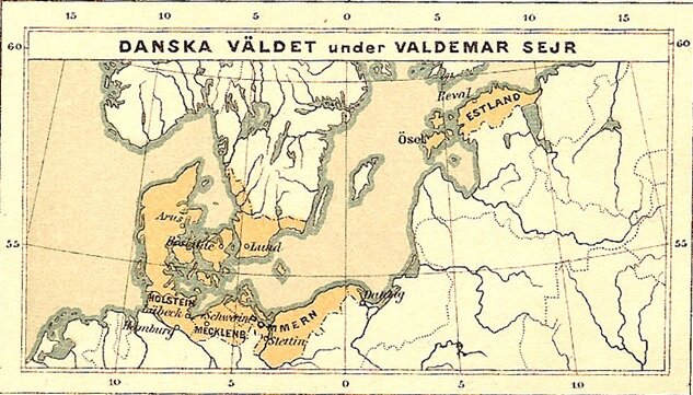 Датские владения при Вальдемаре II сыне Вальдемара Великого.