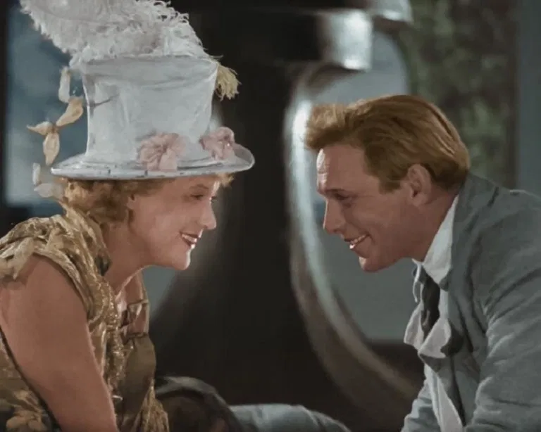 Кадр из фильма «Веселые ребята». Любовь Орлова и Леонид Утесов