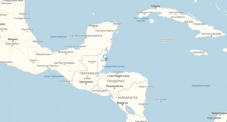 Белиз на карте