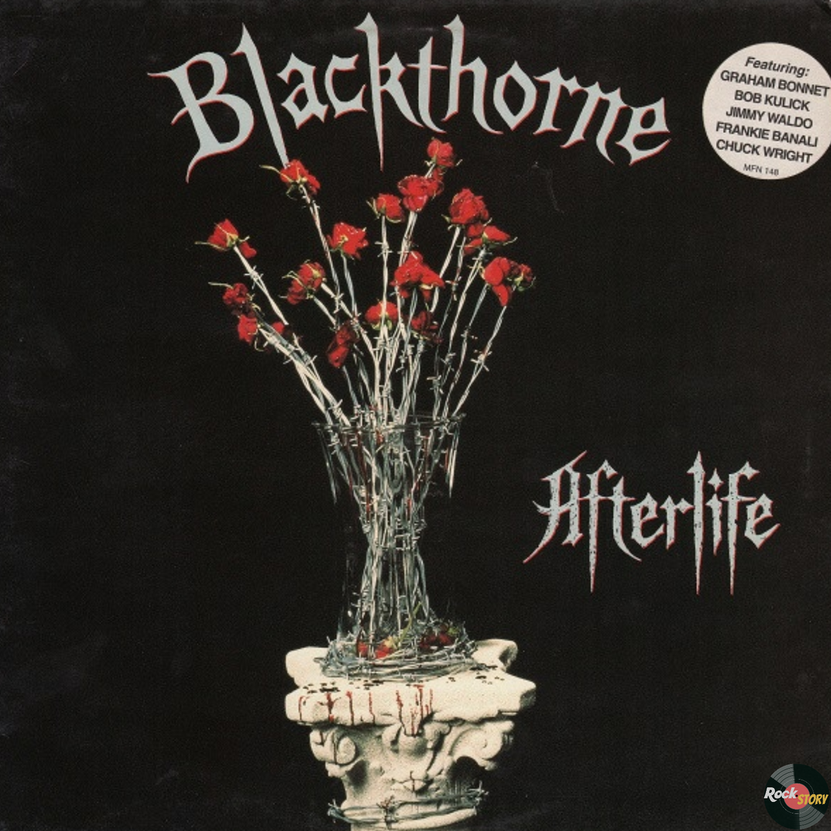 На фотографии: Обложка альбома Afterlife группы Blackthorne 