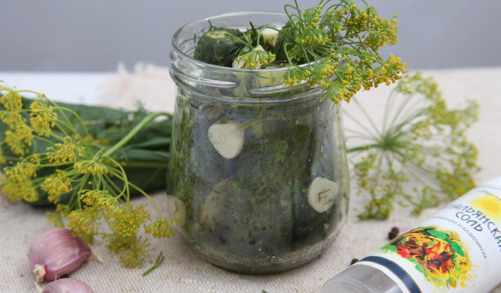 Малосольные огурцы в пакете