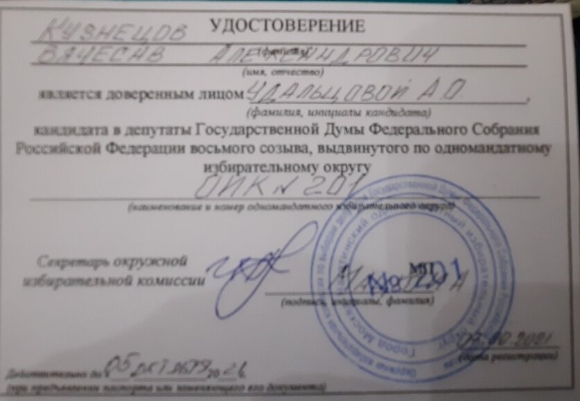 Я же стал доверенным лицом кандидата Анастасии Удальцовой.