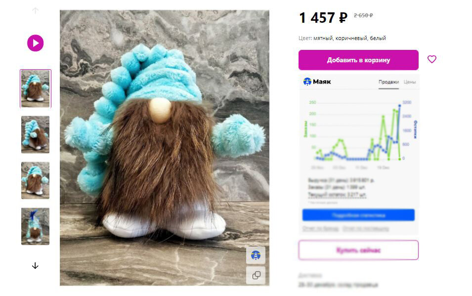 Мягкая игрушка Гном