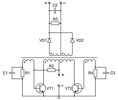 Генератор Ройера на биполярных транзисторах.