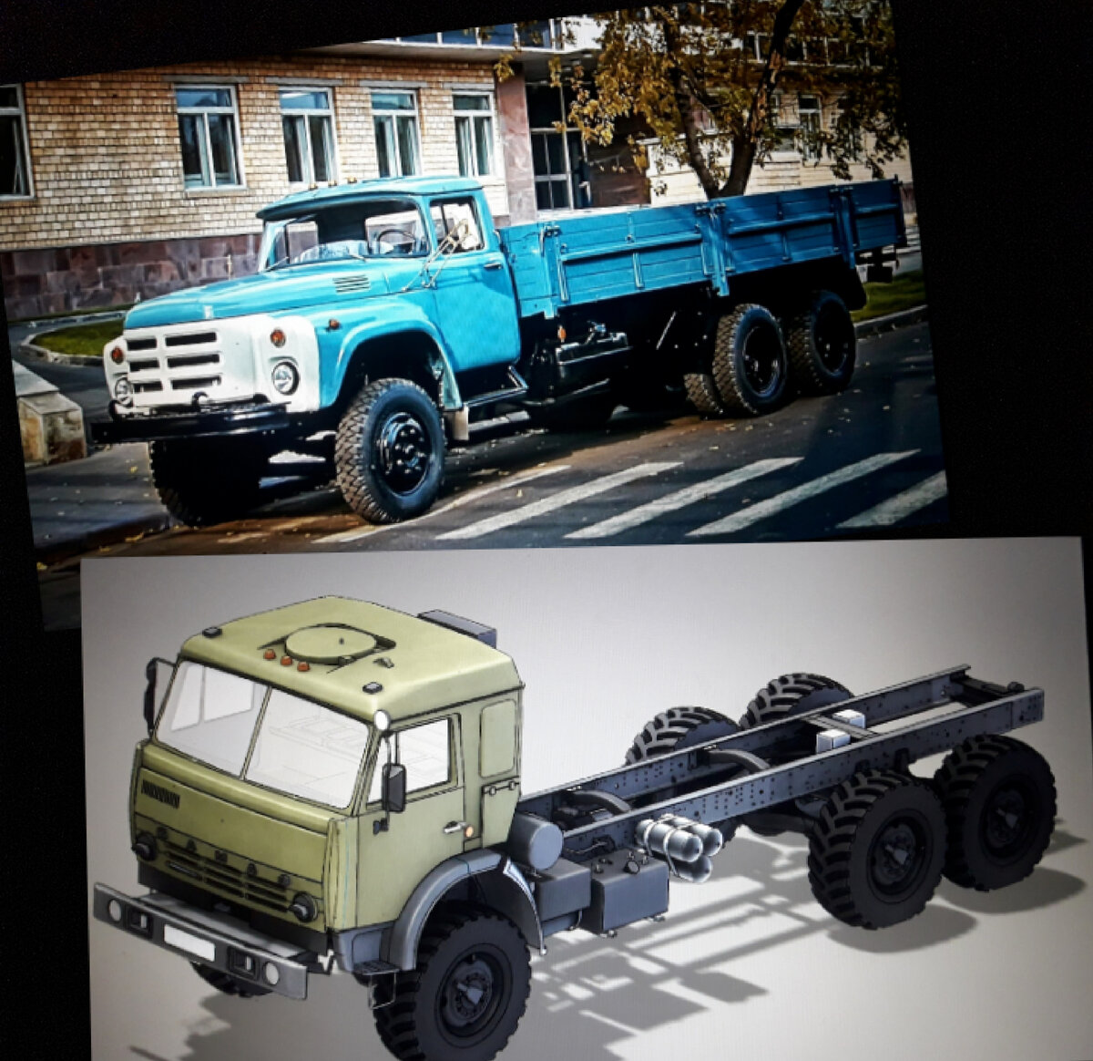 ЗиЛ-133 и КамАЗ-53501