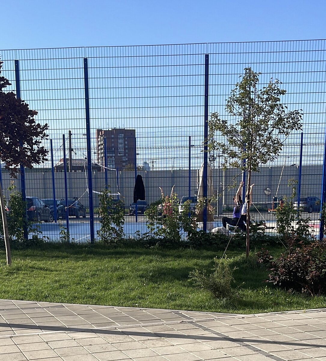 Йога с утра в нашем дворе 