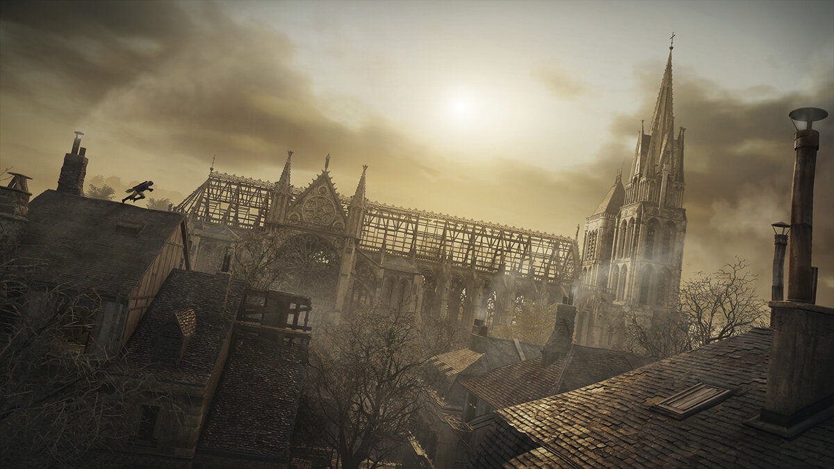 Компания Ubisoft до 25 апреля раздает игру  Assassin's Cread: Unity эта акция позволит всем желающим, побывать в виртуальном  Нотр-Да́м-де-Пари́ ( Собо́р Пари́жской Богома́тери ) который 15 апреля...