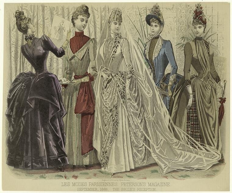 Картинка из журнала Les Modes Parisienne, сентябрь 1888 г. - обратите внимание на турнюр