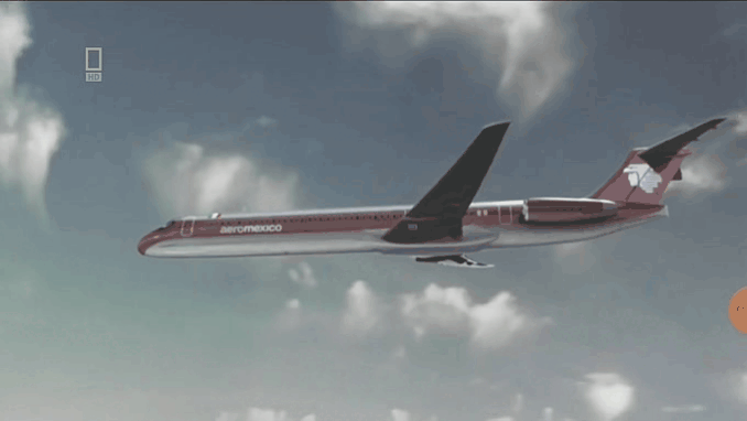 Компьютерная реконструкция столкновения. Фрагмент из телесериала "Расследование авиакатастроф"