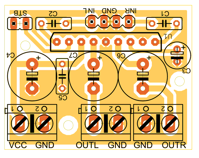Печатная плата и расположение деталей