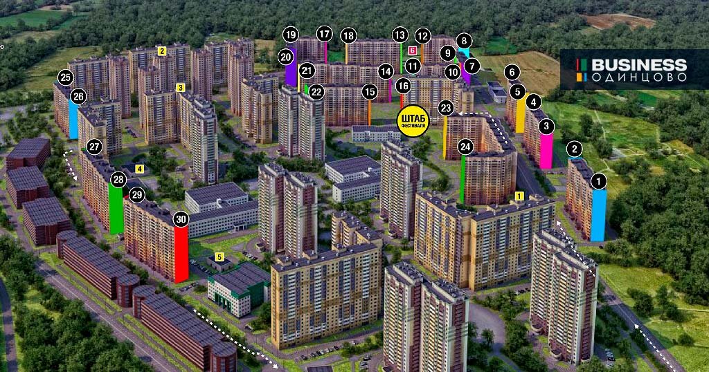1 из 1Микрорайон Новая Трехгорка и разметка объектов для росписи