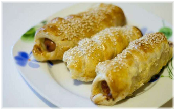 Сосиски с кунжутом