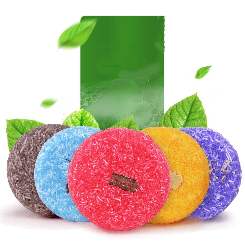 Разноцветные круглые шампуни, фото из интернета