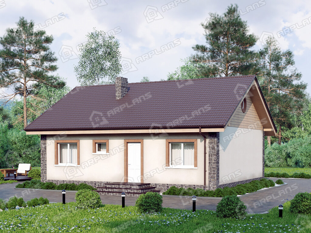 Фото 2 дома из газобетона с 2 спальнями, 80 кв м. Источник arplans.ru Проект К-269