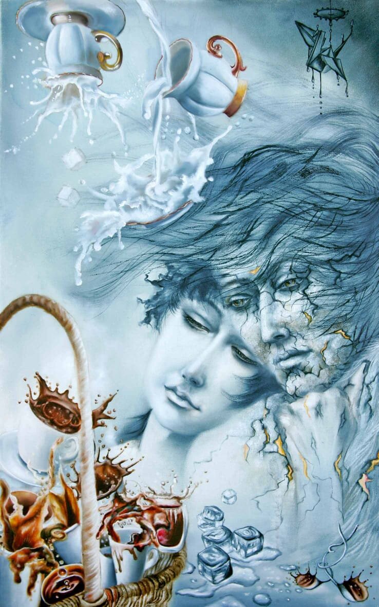 Холст Масло "Утренний кофе со льдом"