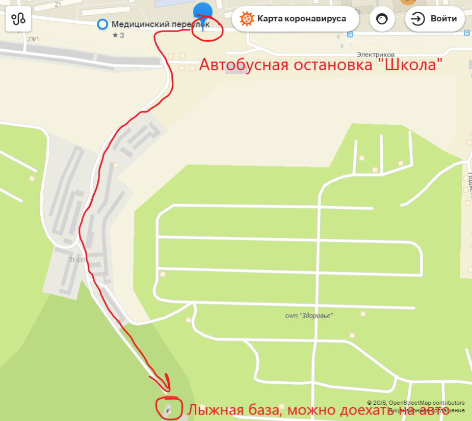 Как дойти пешком от и до карта красноярск