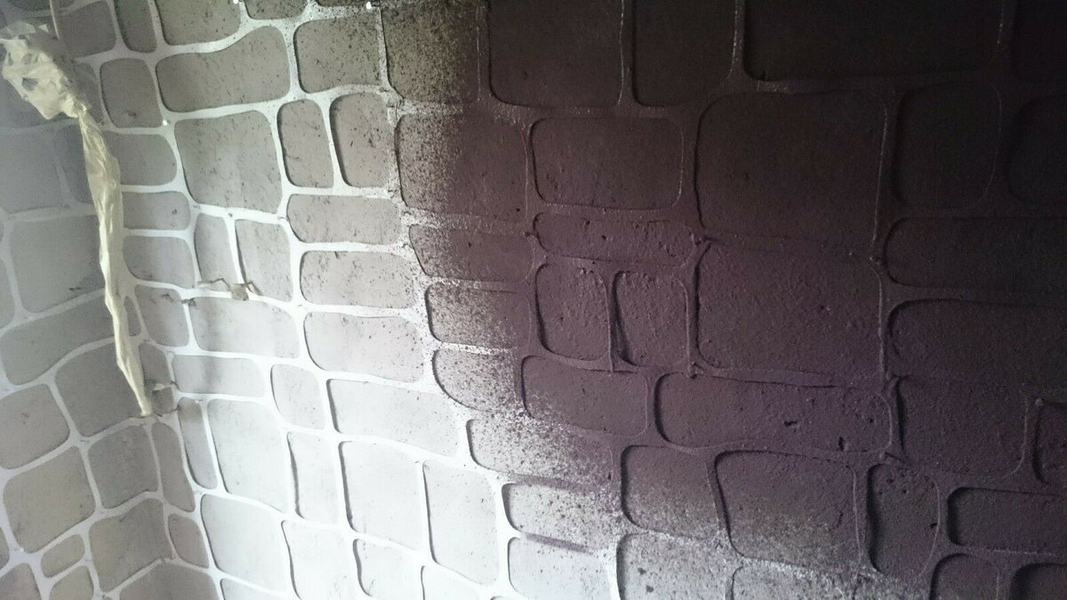 Декоративное покрытие на бетоне через трафарет. Часть 2