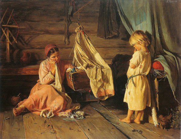 Художник Кирилл (Карл) Лемох. «У люльки»