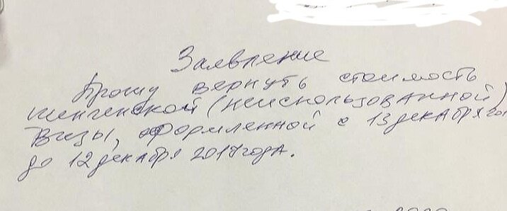 Заявление туристки