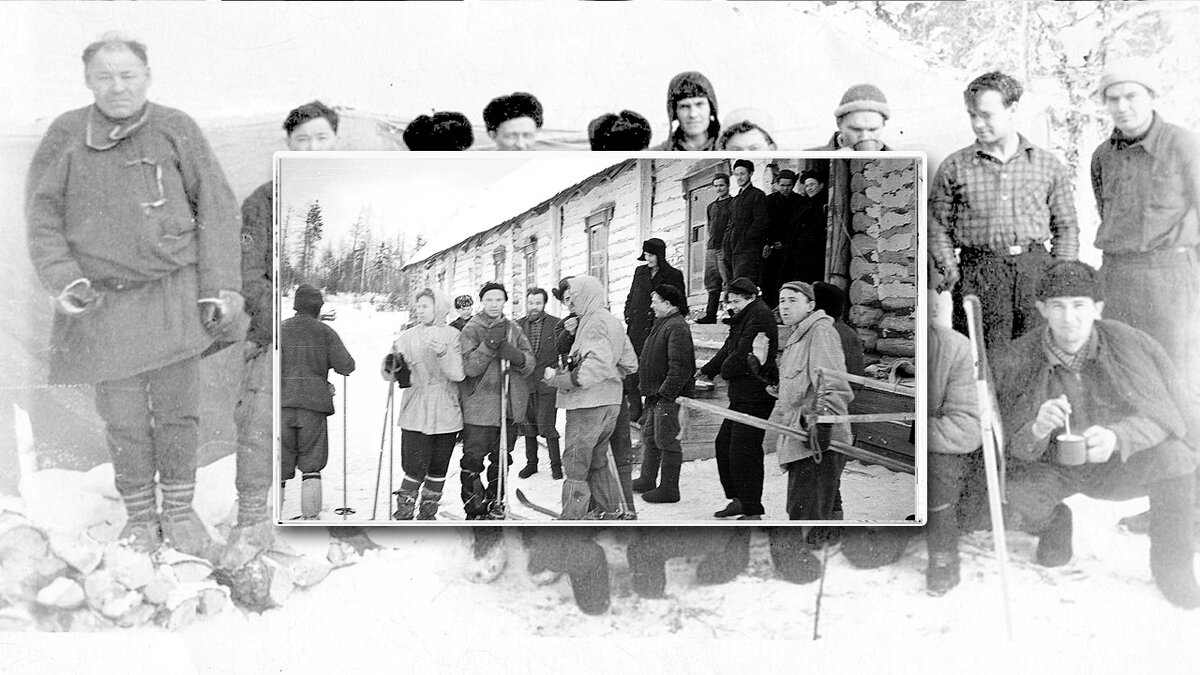 Перевал Дятлова. Туристы готовятся выйти на маршрут, 27 января 1959 года.