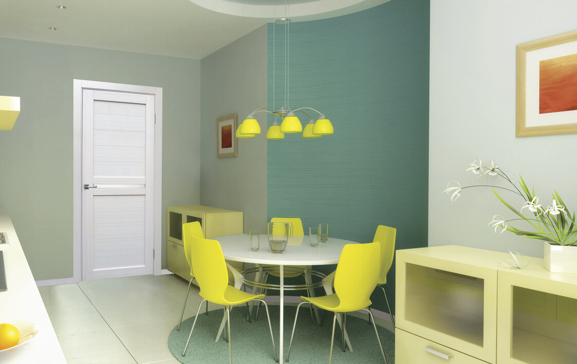 Дверь гармонирует с цветом мебели