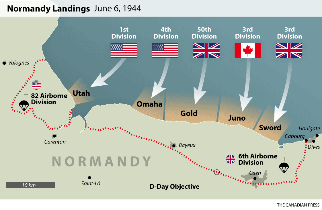 Нормандская операция 1944 карта