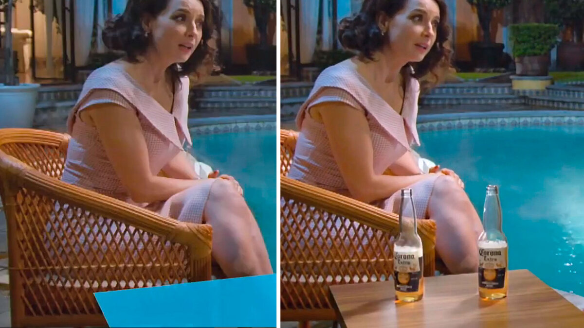 Пример применения технологии дорисовывания рекламы в фильм