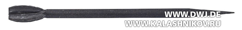 Экспериментальная «стрелка» длиной 63 мм и массой 0,65 г от американского опытного патрона 8,38х69.