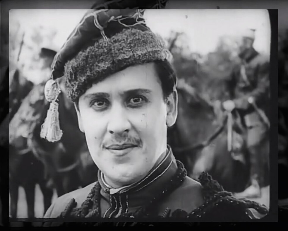 Борис Ливанов, кадр из фильма «Кастусь Калиновский», 1927 год