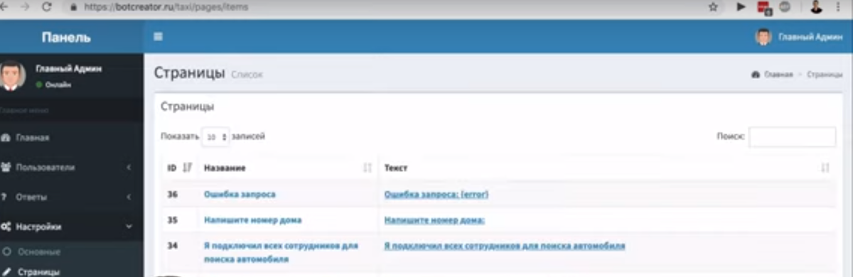 Панель управления администратора