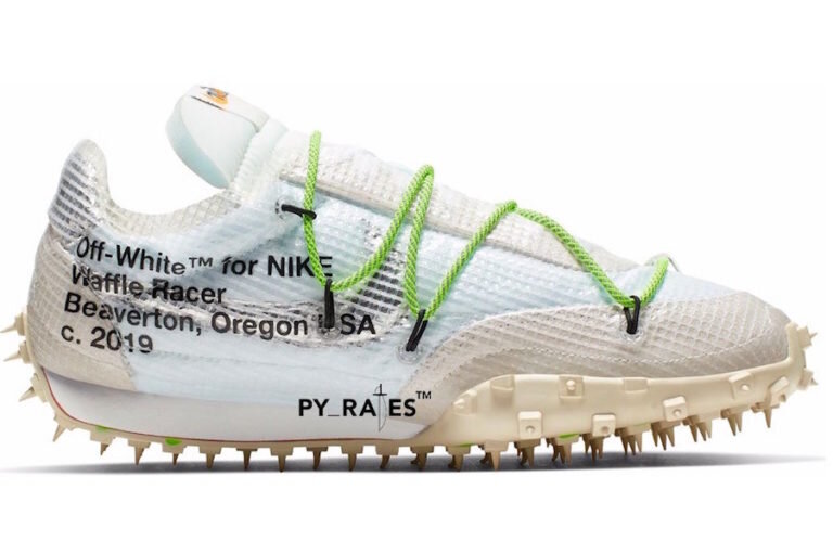 Off-White x Nike Waffle Racer Electric Green