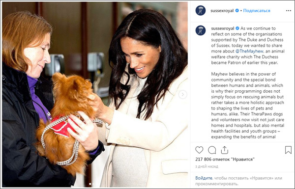 Из инстаграма герцогов Сассекских (https://instagram.com/sussexroyal)