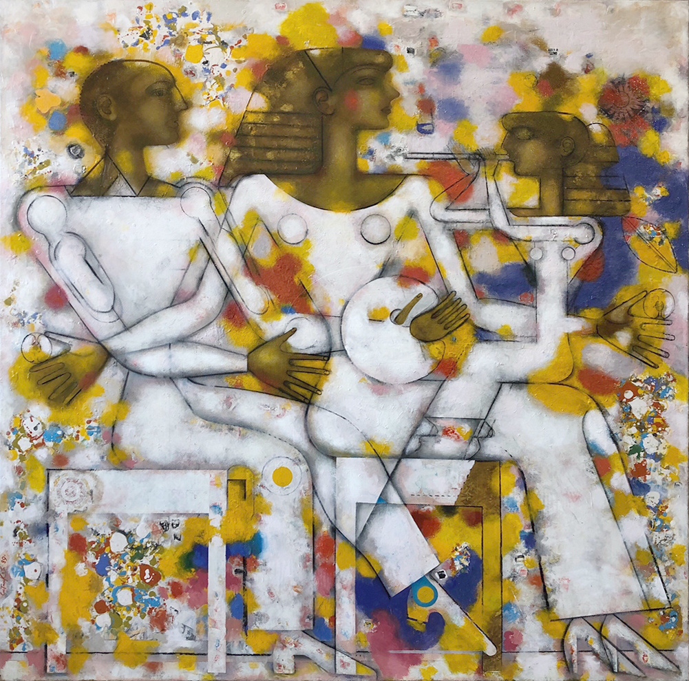 «У моей дочки красивая мама», 1988; 2018. Холст/темпера, 130х130 см