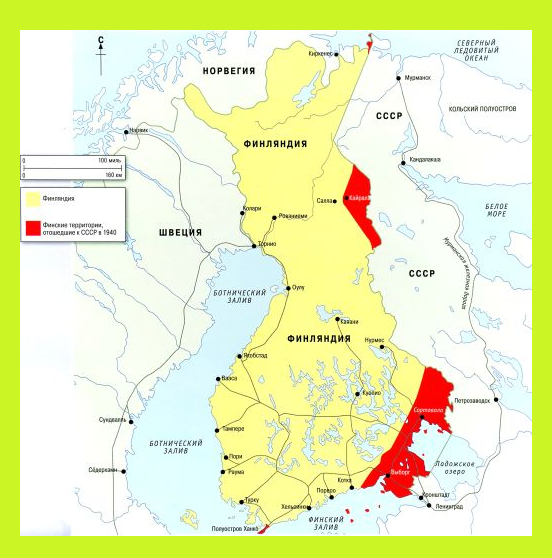 Карта ссср до и после финской войны
