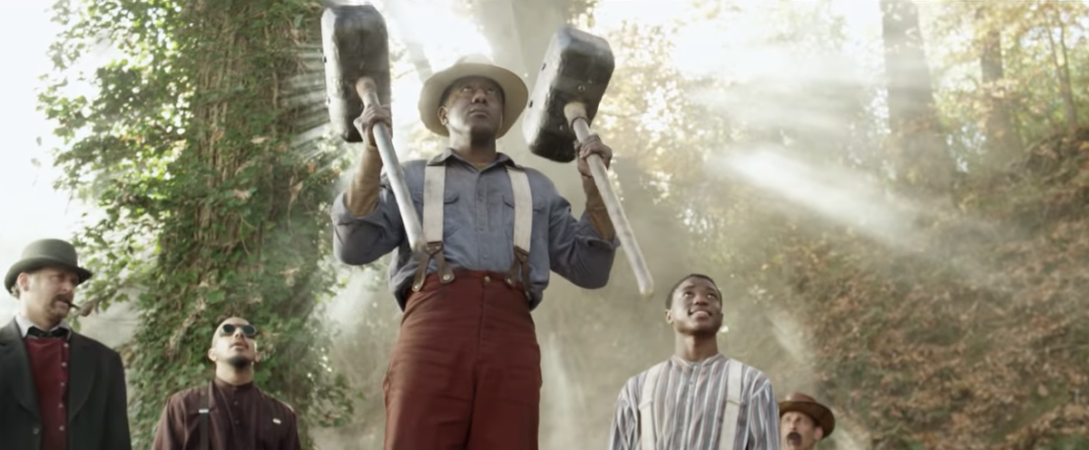 Кадр из короткометражки Джон Генри и железная дорога